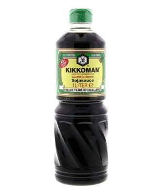 Sauce de soja brassée naturellement pauvre en sel (Kikkoman) 1L