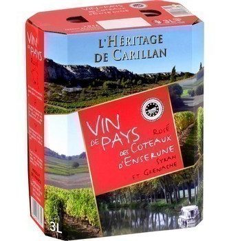 Vin de pays des Coteaux d'Ensérune L'Héritage de Carillan 12° 3 l