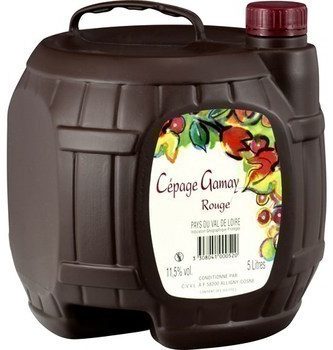 Vin de pays du Val de Loire cépage Gamay 11,5° 5 l