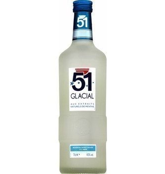 51 GLACIAL ; Apéritif 51 Glacial aux extraits naturels de menthe 70 cl