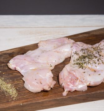 Escalopes de lapin marinées thym/citron (x2)