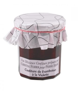 CONFITURE DE FRAMBOISES À LA VIOLETTE