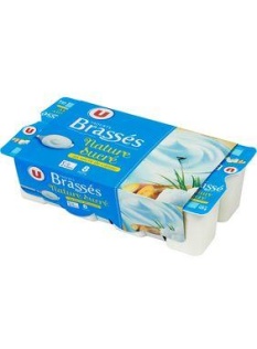 Yaourt brassé nature sucré U, 8x125g