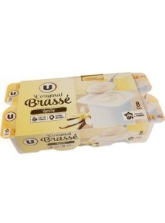 Yaourt brassé sucré à la vanille U, 8x125g