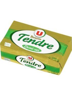 Beurre tendre demi sel U, 80% de MG, 250g