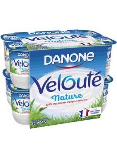 Yaourt brassé nature velouté DANONE 12x125g