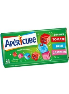 Fromage fondu pasteurisé panier de campagne APERICUBE 22,5% de MG, 125g