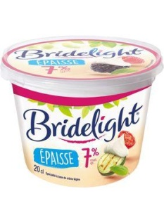 Spécialité laitière à base crème légère UHT 7% de MG BRIDELIGHT, pot de 20cl