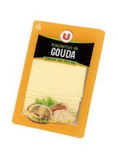 Fromage de Hollande à pâte pressée en tranche Gouda au lait pasteuriséU, 30%mg, 200g