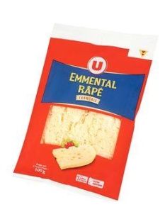 Emmental français pasteurisé rapé 29%MG U sachet de 100g