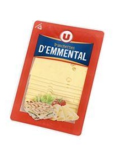 Tranchettes d'emmental pasteurisé U, 28,5%MG, 200g