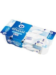 Yaourts brassés nature U, 8x125g