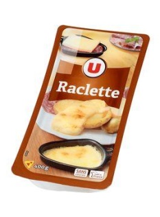 Raclette tranchée au lait pasteurisé U, 28%MG, 400g