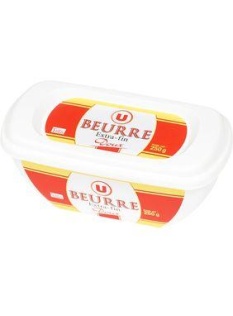 Beurre extra fin doux 82%mg, U barquette 250g