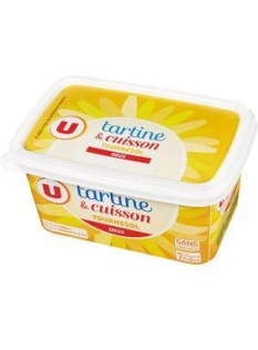 Margarine allégée de cuisson au tournesol U, 60%MG, 500g