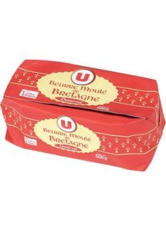 Beurre moulé demi-sel 80%mg U 500g