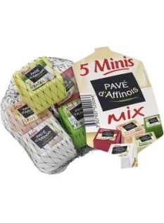Fromage au lait pasteurisé de vache/brebis et chèvre PAVE D'AFFINOIS mix, 38% de MG, 5 unités, ...
