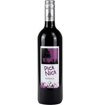 Bordeaux rouge Appellation Bordeaux Contrôlée Pick Nick 13,5° 75 cl
