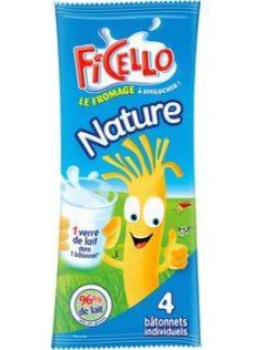 Fromage à pate filée pasteurisé FICELLO nature, 22,5%MG, x4, 84g