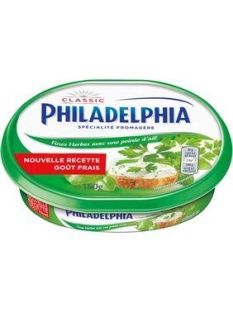 Spécialité fromagère au lait pasteurisé PHILADELPHIA fines herbes avecpointe d'ail, 11%MG, 150g