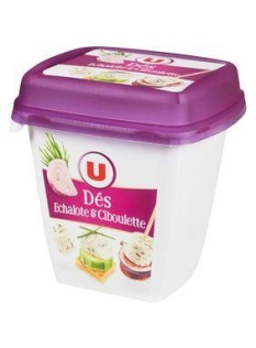 Spécialité fromagère au lait pasteurisé dés de salade échalote ciboulette, U, 29,6% de MG, pot ...