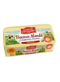 Beurre doux extra fin AOP moulé de Charentes Poitou GRAND FERMAGE, 250g