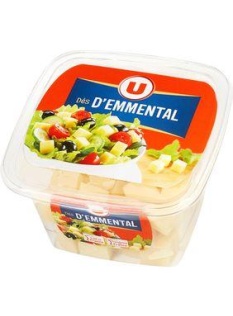 Emmental français pasteurisé 30%MG mini dés U 150g