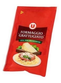Mélange de fromages à pâte dure râpés, formaggio grattugiato au lait cru et thermisé U, 29% de ...