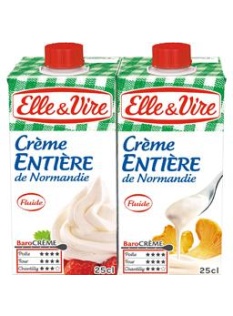 Elle vire creme entiere de normandie fluide