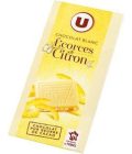 Chocolat blanc écorces de citron, U, tablette de 100g