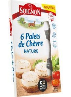 Palets de fromage de chèvre pasteurisé 19% de MG SOIGNON, 6x25g