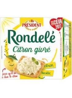 Rondelé citron et basilic lait pasteurisé 30% de MG PRESIDENT, 125g