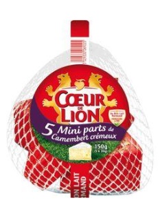 Camenbert crémeux 23% MG COEUR DE LION filet x5 mini parts 150g