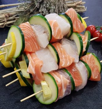 Brochette De Saumon Et Cabillaud - 2 Pièces De 200g
