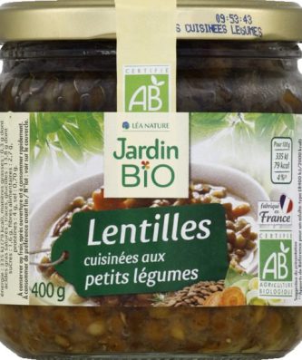 Lentilles vertes cuisinées