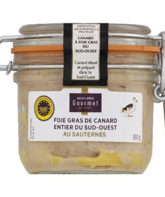 Foie gras de canard entier du Sud-Ouest au Sauternes