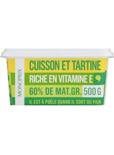 Margarine cuisson et tartine 60% MG