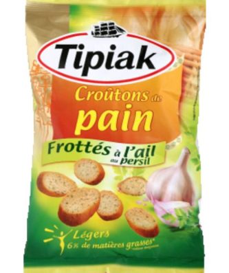 Croûtons de pain frottés à l'ail au persil, légers et croustillants