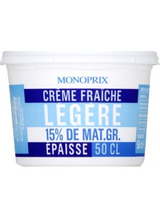 Crème fraîche légère épaisse 15% de MG