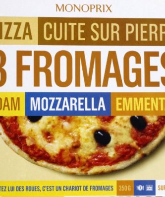Pizza 3 fromages cuite sur pierre