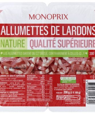 Allumettes de lardons nature qualité supérieure