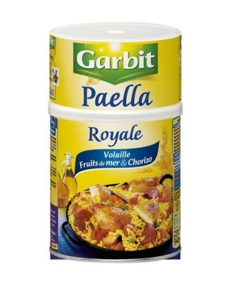 Paella royale, volaille fruits de mer et chorizo