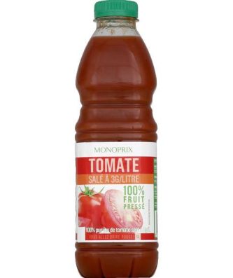 Jus de tomate - 100 % pur jus - sal{ @ 3g/l