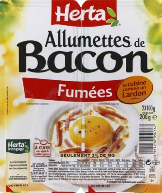 Allumettes de bacon fumées