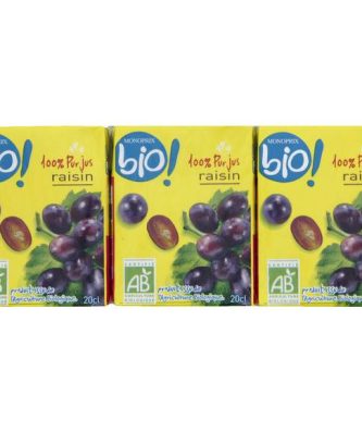 100% pur jus de raisin issu de l'agriculture biologique