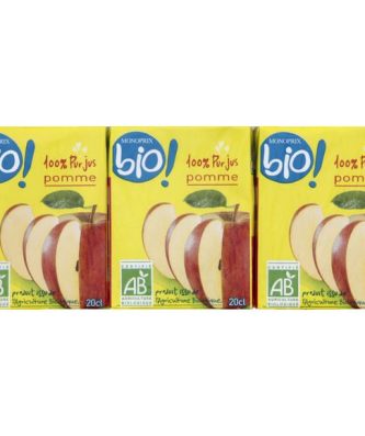 Jus de pomme, 100% pur jus, certifié AB