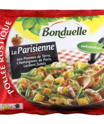 Poêlée La Parisienne aux pommes de terre, champignons de Paris e t lardons fumés, surgelée