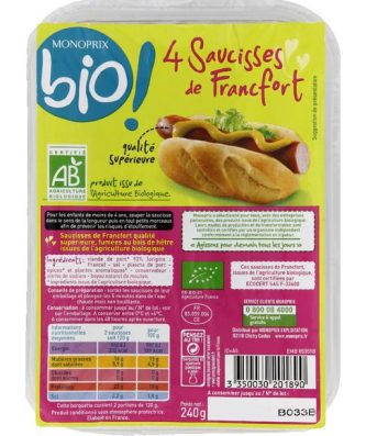 Saucisses de Francfort bio