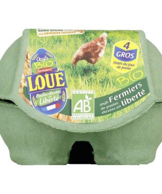 Oeufs coques bio fermiers, datés du jour de ponte, très gros