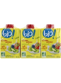 Crème entière stérilisée UHT, 30% de matière grasse, issue de l'agriculture biologique